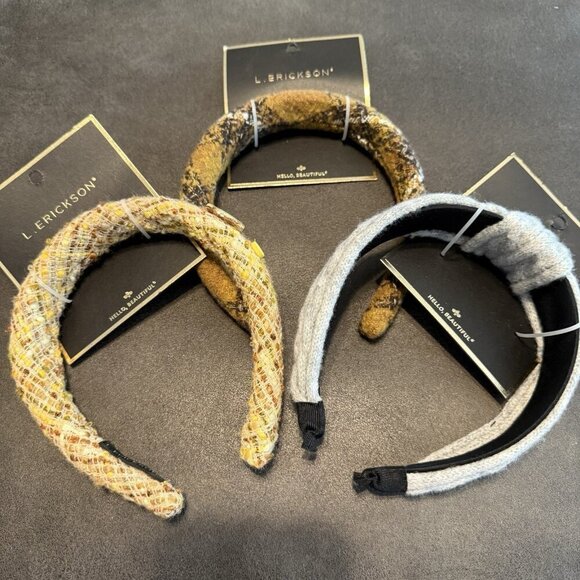 L. Erickson Accessories - L. Erickson Women's Multicolor Aesthetic Wide Padded Tweed Headband One Size NWT